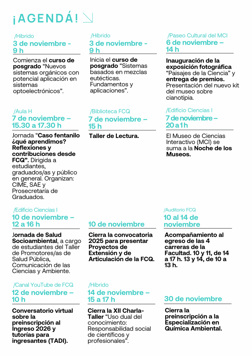 Agenda Noviembre