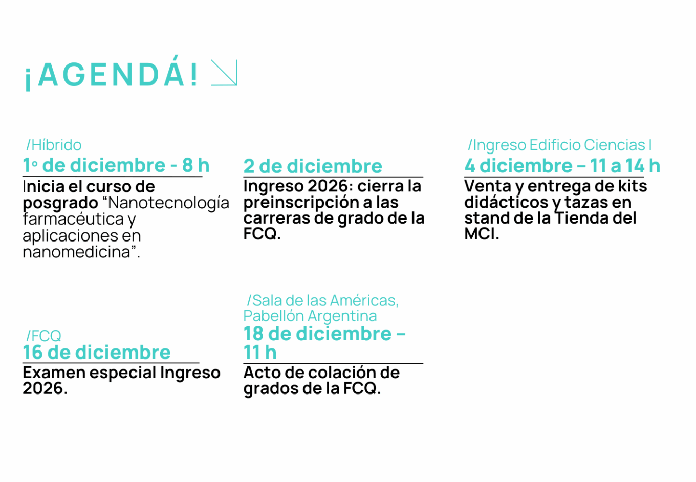 DICIEMBRE Agenda boletín