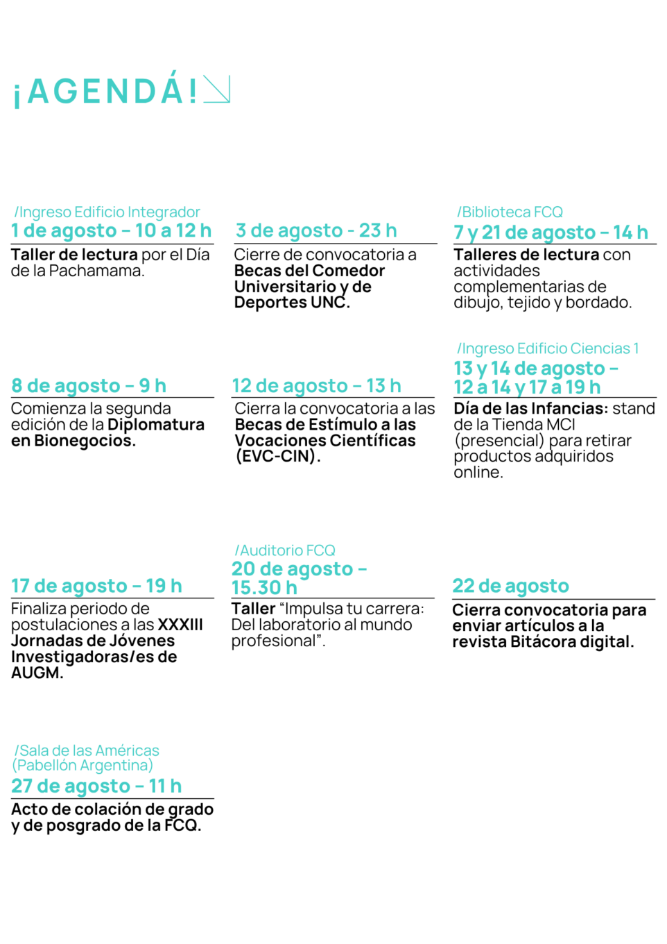 Agosto agenda